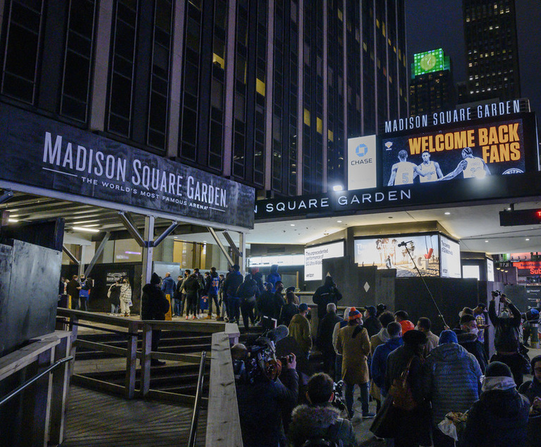 Manhattan Judge Allows Civil Rights Claim Against Madison Square Garden Entertainment Over Ban on Firm's Lawyers to Proceed