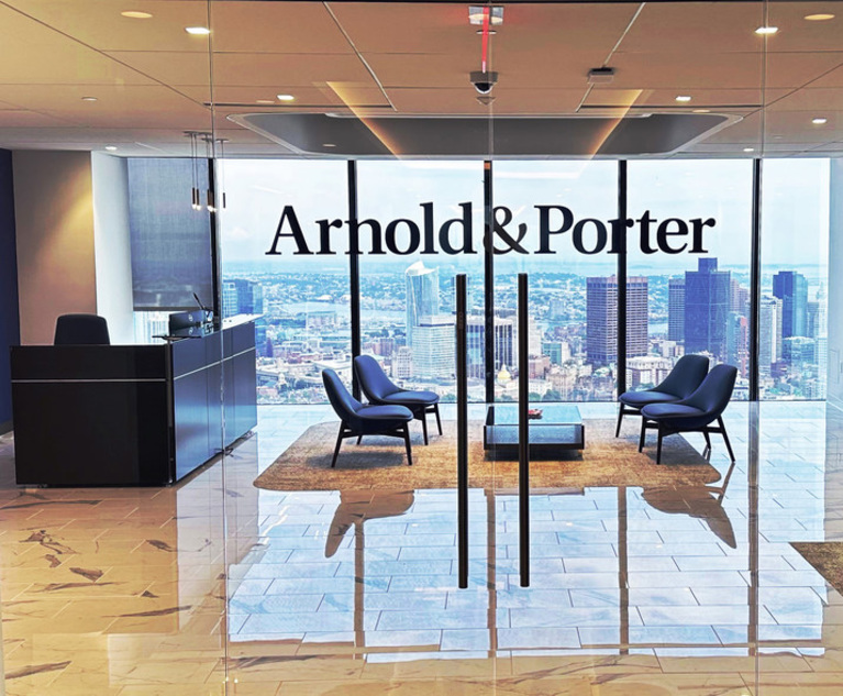 Arnold & Porter Picks Up Another Foley Hoag Partner to Grow New Boston Office