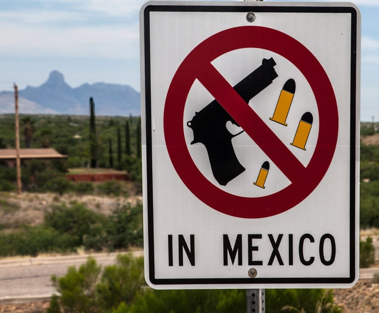 Keep guns out of Mexico sign
