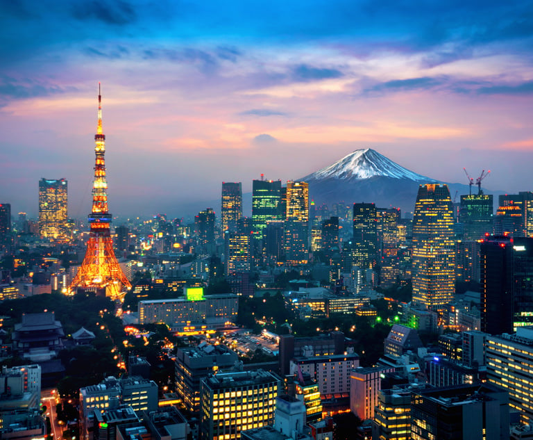 View of Tokyo with Mt. Fuji in background