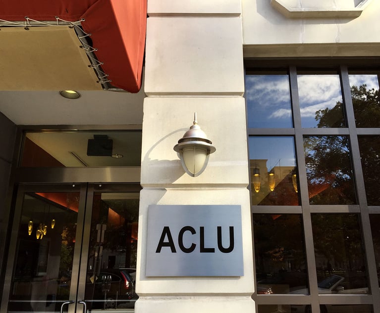 ACLU office in Washington, D.C. at the Peter B. Lewis Center for Civil Liberties. Photo: Diego M. Radzinschi/ALM