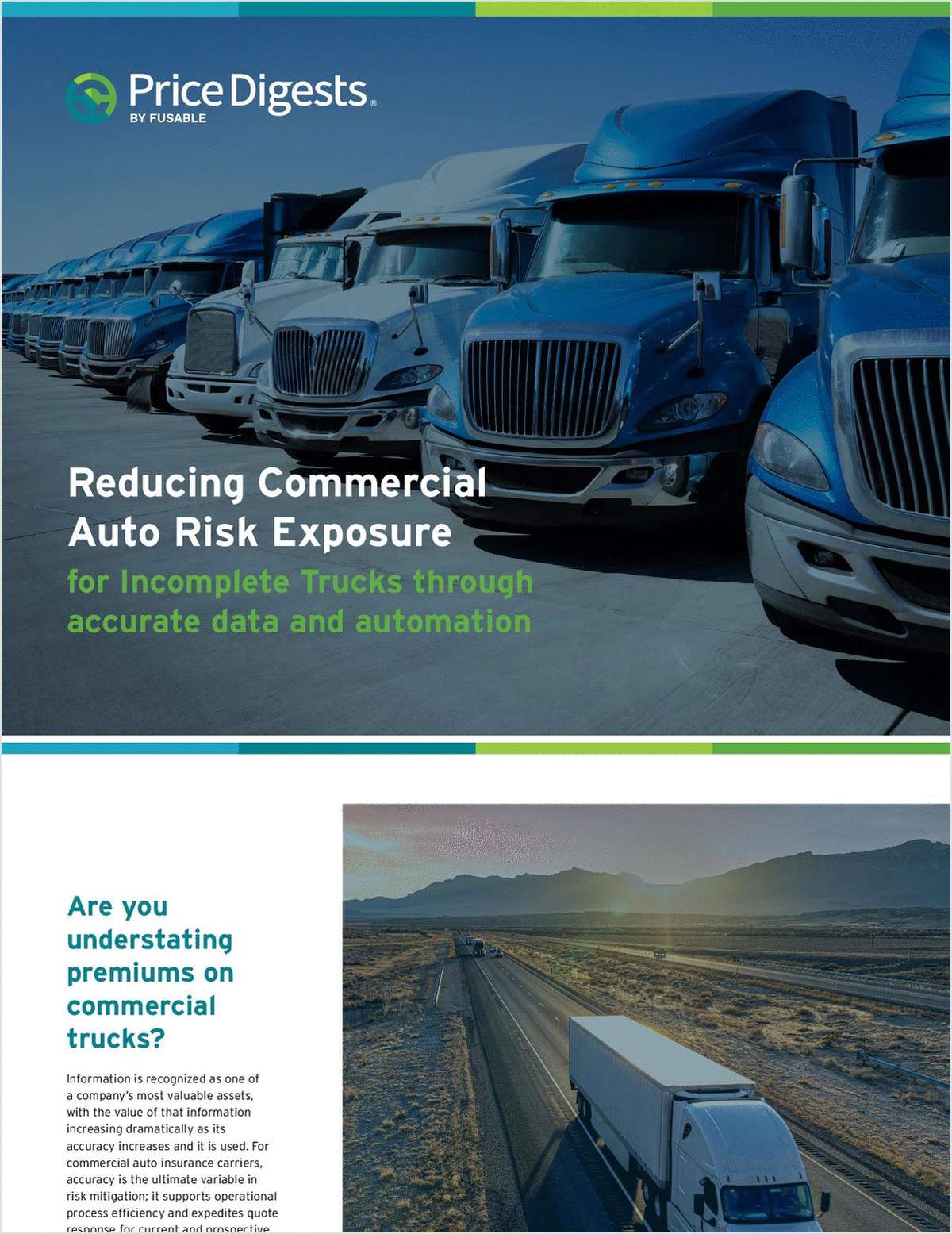 Reducing Commercial Auto Risk Exposure for Incomplete Trucks Through Accurate Data and Automation link