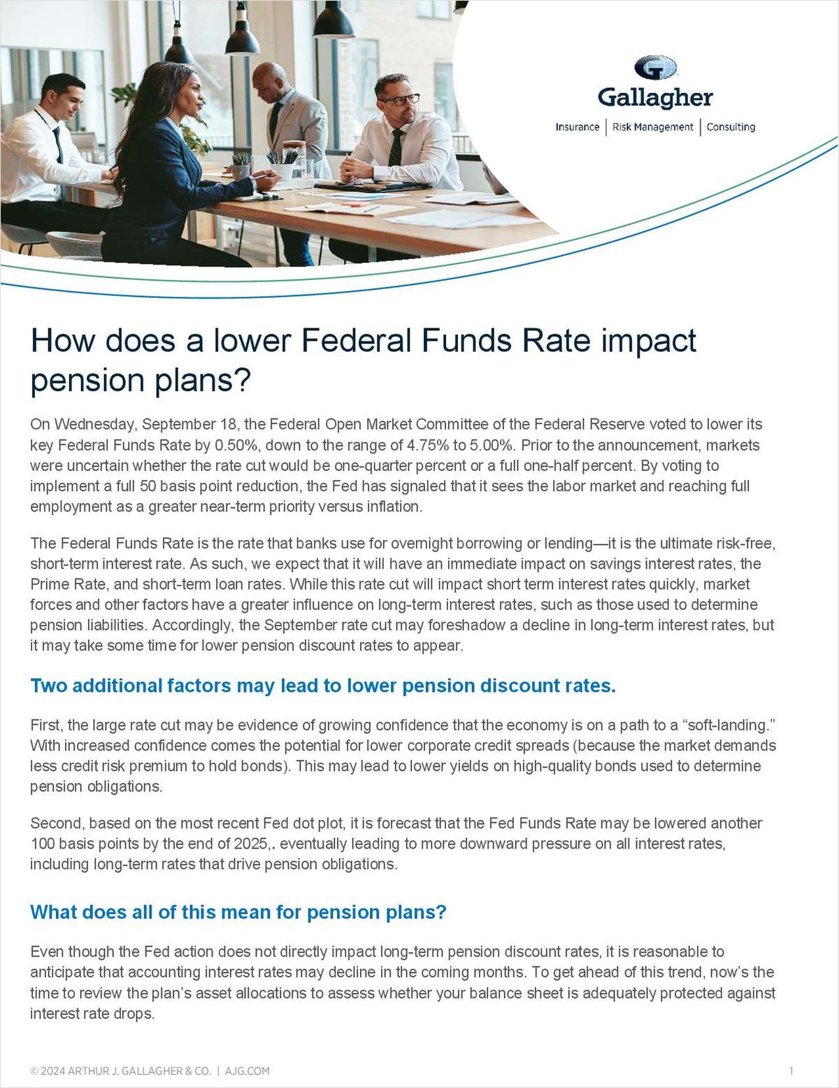 How Does a Lower Federal Funds Rate Impact Pension Plans? link