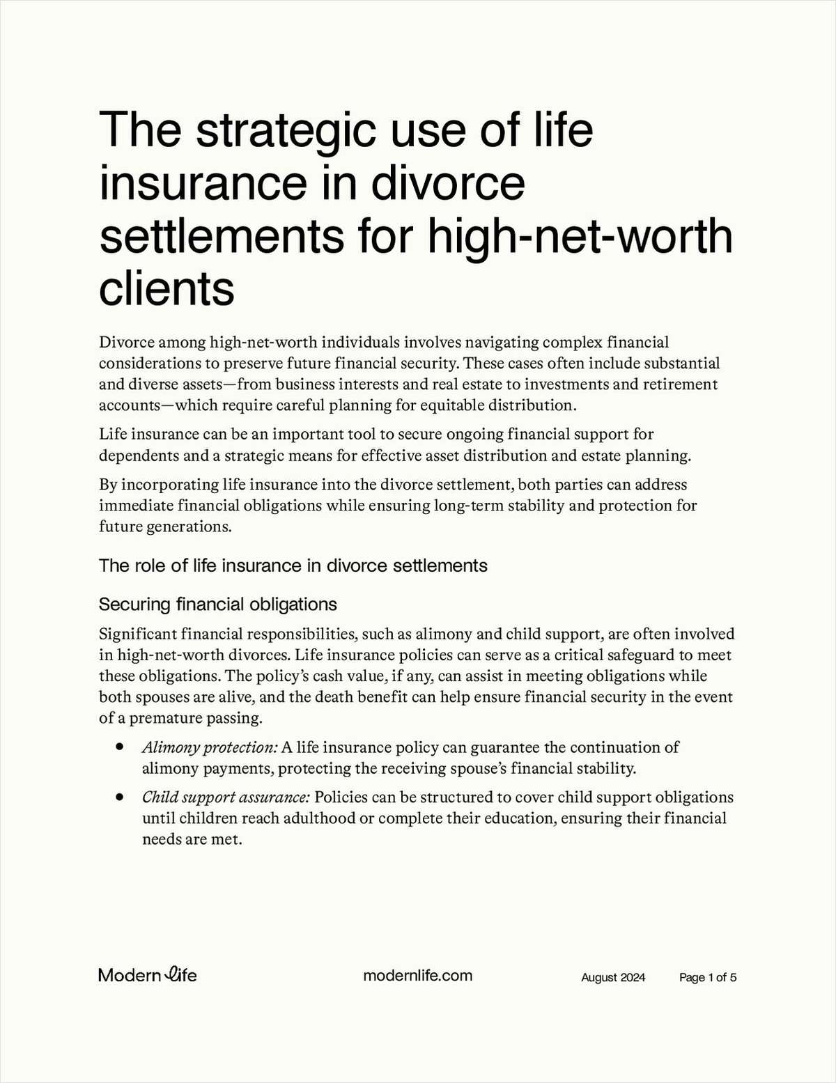 The Strategic Use of Life Insurance in Divorce Settlements for High-Net-Worth Clients link