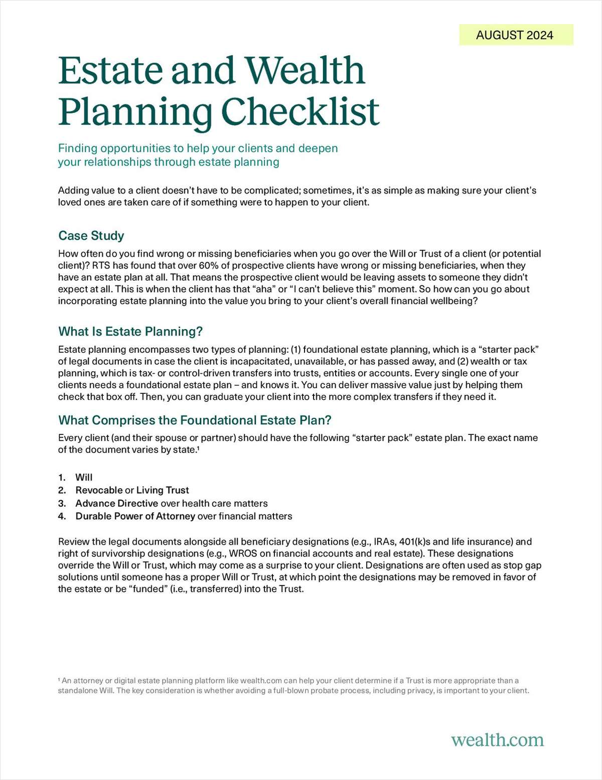 The Estate Planning Checklist link