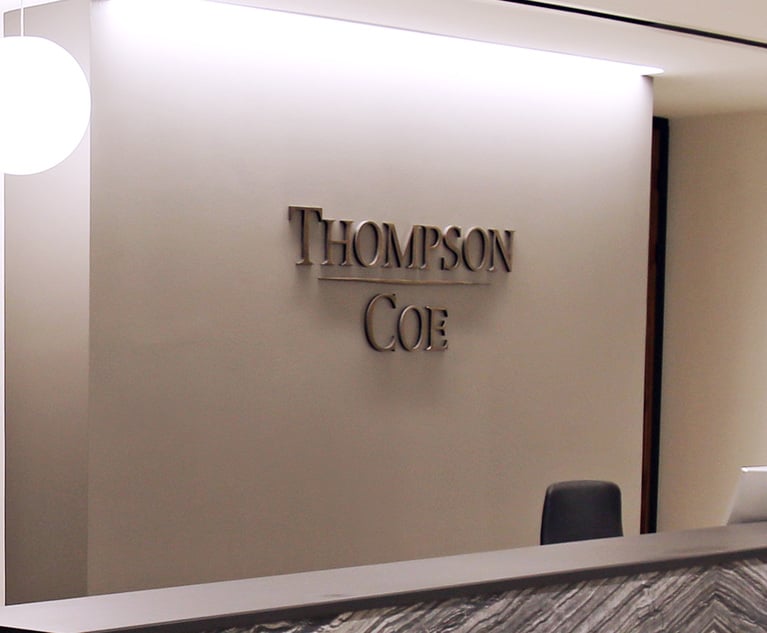 Thompson Coe, 2 Lawyers, Hit by $1M+ Legal Mal Suit