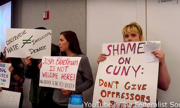 Conservative Law Prof Heckled by CUNY Protestors Warns of Troubling Trend