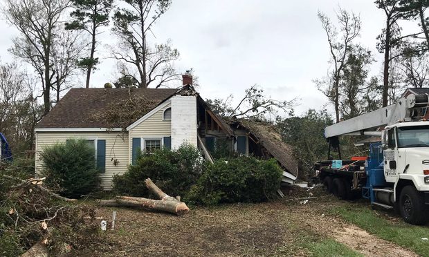 Damage left after Hurricane Florence in Wilmington, Delaware. 