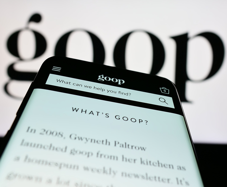 Cozen O'Connor Files Trademark Suit Against Goop's Sexual Health Product 'Good Clean Goop '