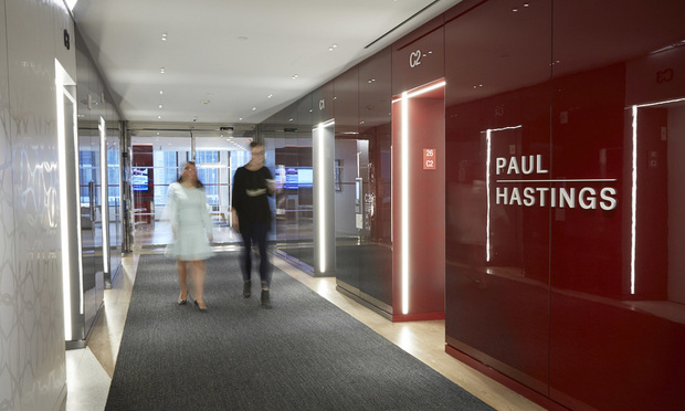 Paul Hastings sign at NYC offices