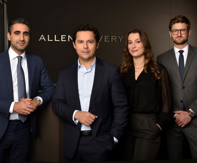 Allen & Overy Adds 4 Lawyer Baker McKenzie Restructuring Team in Paris