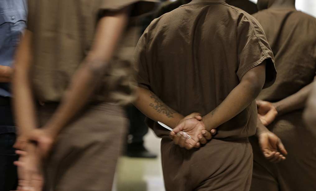 Rikers Island juvenile detention facility inmates in 2014. Photo: Julie Jacobson/AP