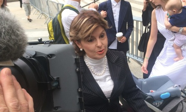 Gloria Allred outside of the Southern District Courthouse at 40 Foley Square on Aug. 27, 2019, awaiting a hearing in which alleged victims of Jeffrey Epstein are expected to testify at a posthumous hearing.