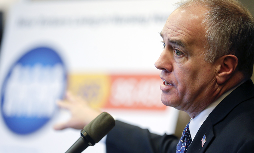 New York State Comptroller Thomas DiNapoli talks about findings of a statewide audit of nursing homes during a news conference on Monday, Feb. 22, 2016, in Albany, N.Y. State auditors say the New York Health Department has been slow to penalize nursing homes for violations, often choosing not to levy fines or taking several years to actually impose them. (AP Photo/Mike Groll)