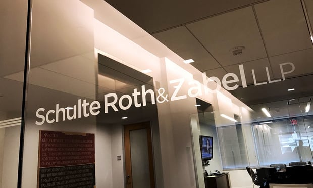Schulte Roth & Zabel offices in Washington, D.C. Photo: Diego M. Radzinschi/ALM