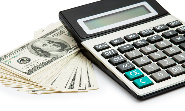 Money calculator stock photo