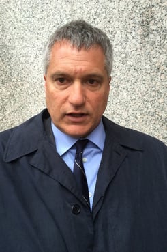Steven Donziger, talking to press outside courthouse in 2015