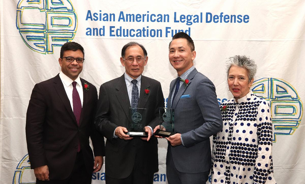 Viet Thanh Nguyen and William F. Lee Receive AALDEF 2020 Justice in Action Awards. Courtesy photo by Lia Chang