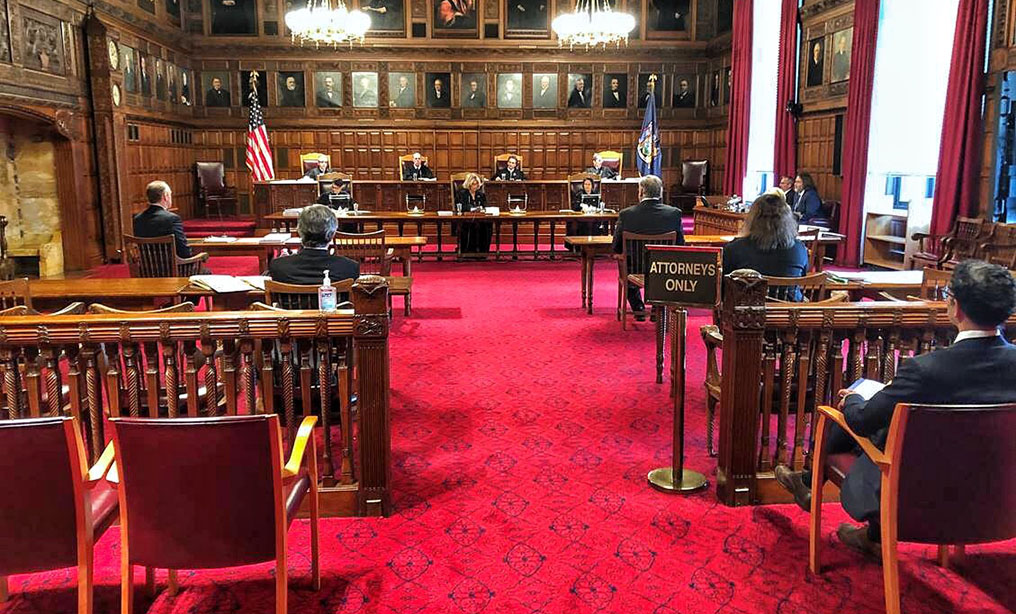 New York Court of Appeals Hears In Person Arguments Observing Social Distancing