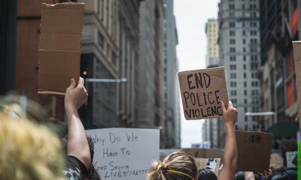 Black Lives Matter protesters march through downtown Manhattan Photo: Ryland West: ALM