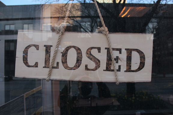 Closed sign amid pandemic