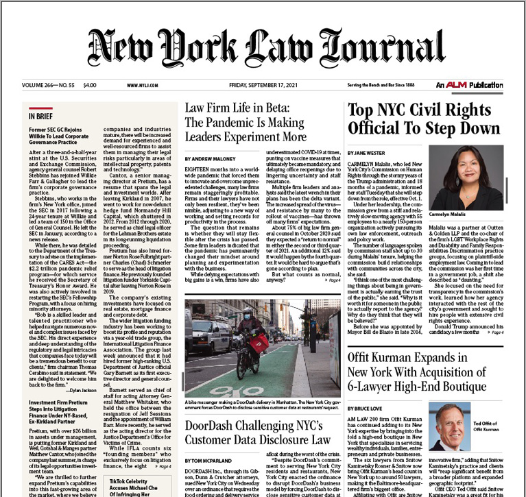 Friday Newspaper New York Law Journal