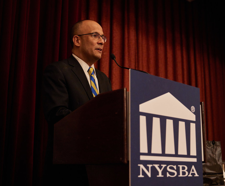 LaSalle Accepting NYSBA Award Hears Plaudits From Audience of Judges and Lawyers