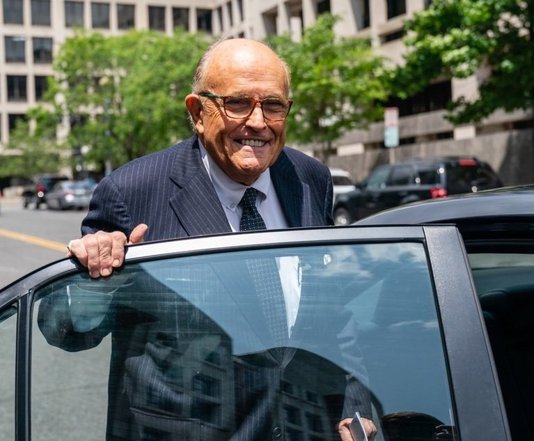 Rudy Giuliani, former lawyer to Donald Trump, exits federal court in Washington, D.C., in May. Photo: Eric Lee/Bloomberg