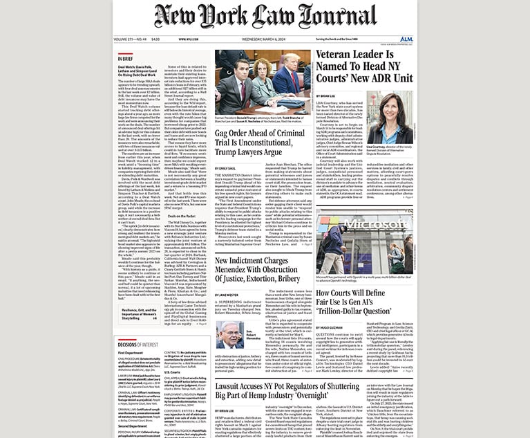 Wednesday Newspaper | New York Law Journal