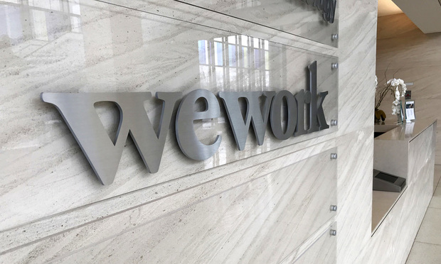 WeWork office sign
