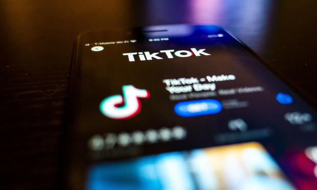 TikTok app displayed on an iPhone