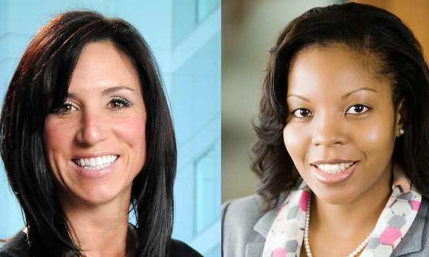 Jessica Grossarth Kennedy (left), partner at Pullman and Comley and co-chair of that firm's diversity committee and Christine Jean-Louis(right), an assistant attorney general for the Connecticut Attorney General's Office and chair of the diversity and inclusion Summit Committee for the CBA