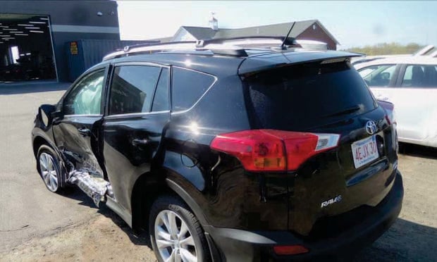 This Toyota RAV4 was driven by Kenneth Gilbert, who was in a collision in Windsor Locks in 2013. The car was totaled.