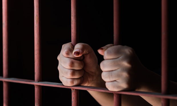 Woman Hands in Prison.