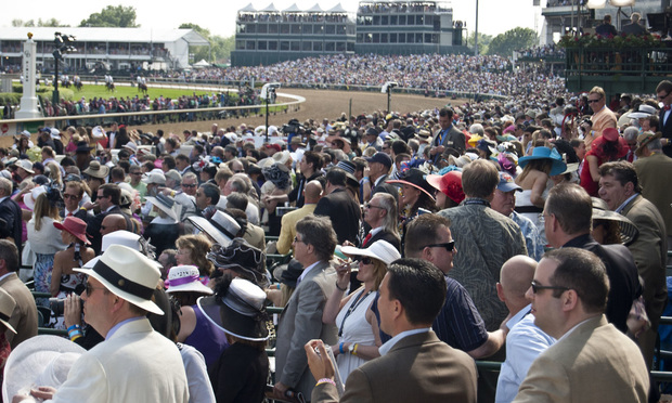 The crowd at the 2010 Kentucky Derby.