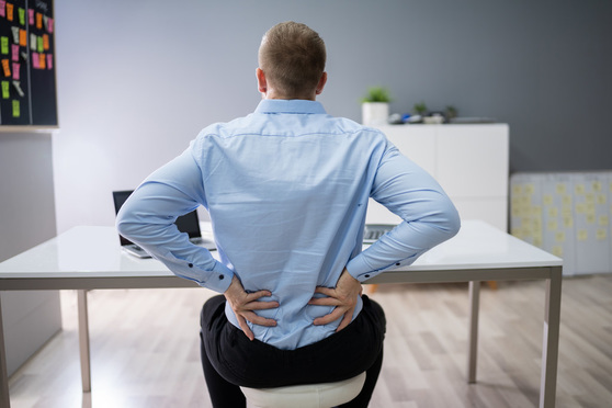 Man with back pain.
