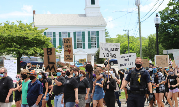 A recent Black Lives Matter protest, in Ledyard, Connecticut.