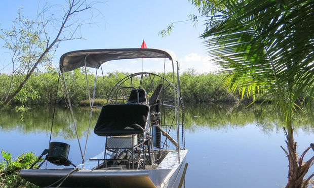 Airboat in the Florida Everglades.