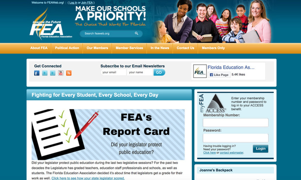 Florida Education Association screenshot