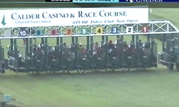 Calder Casino and Race Course start to a horse race in 2010/courtesy of YouTube