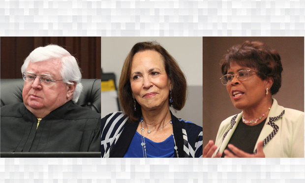Justices R. Fred Lewis, left, Barbara Pariente, center, and Peggy Quince/courtesy photos