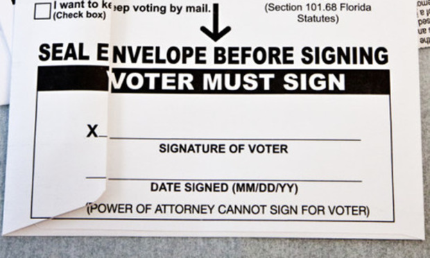 Mail-in ballot envelope/courtesy photo