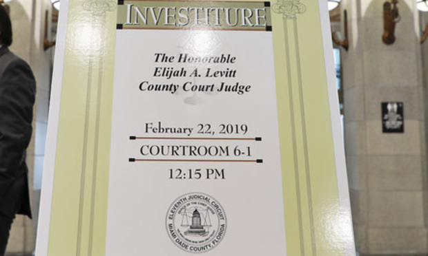 Former Prosecutor Elijah Levitt Takes Miami Dade County Court Seat in Ceremony