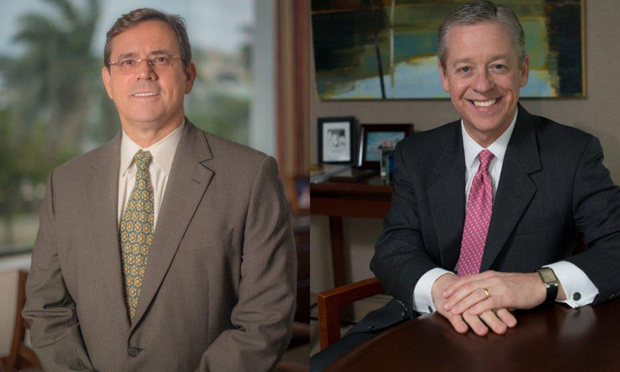 John Metzger, Managing member of the West Palm Beach office of McDonald Hopkins, left, and .Shawn Riley, President of the firm’s Cleveland office.