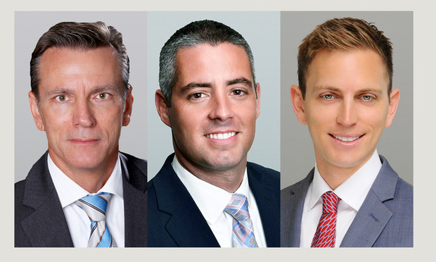 Cushman & Wakefield executive director Wayne Ramoski, managing principal Gian Rodriguez and senior associate Skylar Stein in Miami.
