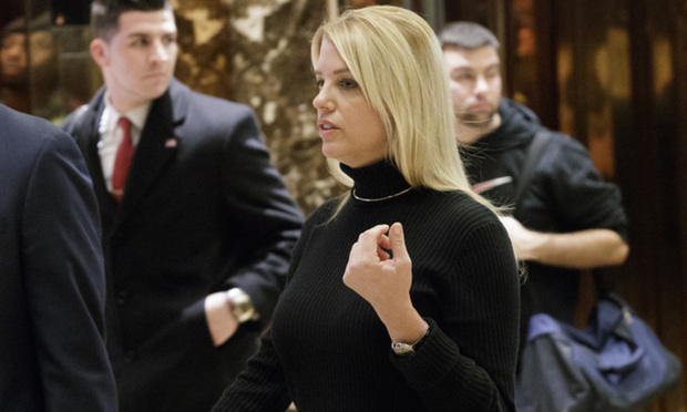Former Florida Attorney General Pam Bondi walks through the lobby of Trump Tower following a meeting with President-elect Donald Trump in New York, New York, USA, 02 December 2016. Credit: Justin Lane / Pool via CNP - NO WIRE SERVICE- Photo by: Justin Lane/picture-alliance/dpa/AP Images.