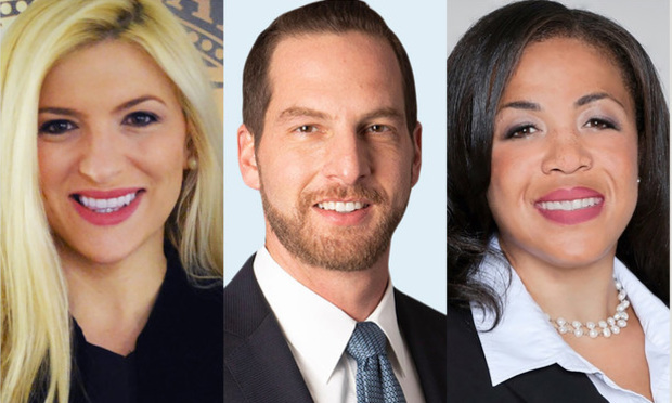 from left, Miami-Dade County Court Judge Christina DiRaimondo, Miami-Dade County Court Judge Zachary James, and Assistant Federal Public Defender Ayana Harris are among those nominated to fill three open spots on the Miami-Dade Circuit bench. Courtesy photos.