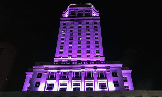 The Miami-Dade County Courthouse is a historic courthouse located at 73 West Flagler Street in Miami, Florida. Photo: Raychel Lean/ALM.