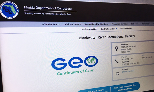 Website for Blackwater River Correctional Facility in Milton