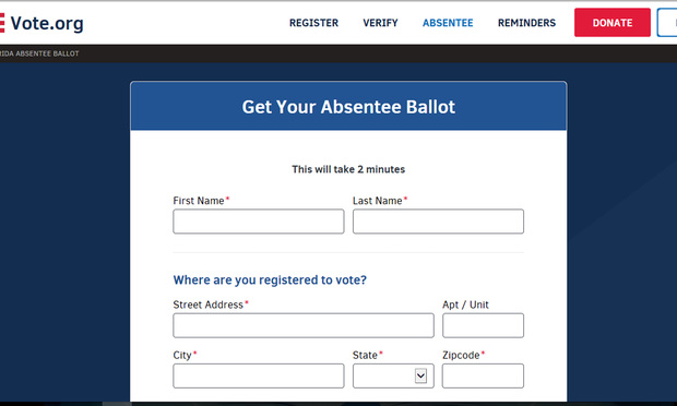Screenshot of vote.org/courtesy photo